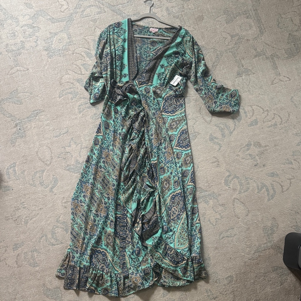 Chic Asymmetrical Paisley Dress